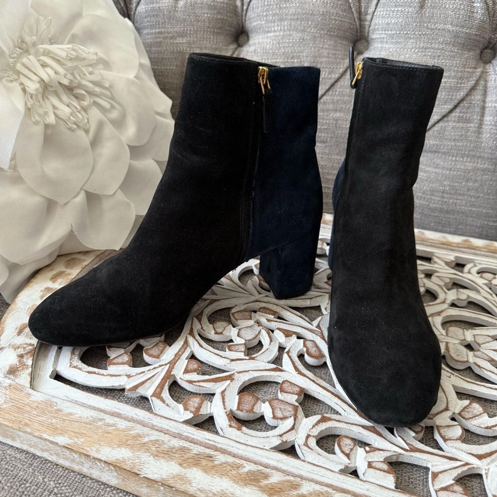 Tory Burch Suede Leather Ankle Boots Heels Women’s 11 - Picture 3 of 12